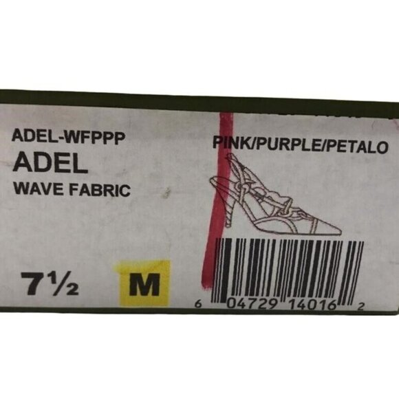 J Renee Adel Heels Pink Purple Embellished Wave Fabric Slingback Corkscrew Heels - Picture 7 of 7